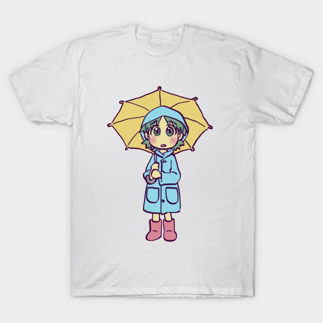 rainy season yotsuba in raincoat T-Shirt by mudwizard